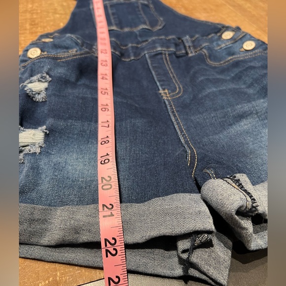 YMI Distressed Denim Short Overalls - Picture 7 of 10